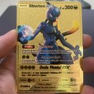 Pokemon Metal MEWTOW GX 300 Super Card Golden English Anime Collection Toy