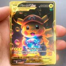 Pokemon Metal Pikachu Vmax 10000 Super Card Golden English Anime Collection Toy