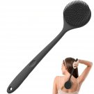 Back Scrubber for Shower Soft Silicone Bath Body Brush with Long Handle, Black