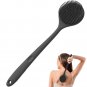Back Scrubber for Shower Soft Silicone Bath Body Brush with Long Handle, Black