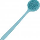 Back Scrubber for Shower Soft Silicone Bath Body Brush with Long Handle, Blue