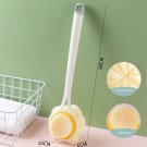 Long Handle Bath Brush Exfoliating Massage Shower Scrubber Dual-Purpose, White