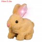Cute Electric Rabbit Plush Toy Walks, Wiggles Ears Wags Tail, Yellow-Light