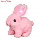 Cute Electric Rabbit Plush Toy Walks, Wiggles Ears Wags Tail, Pink-Light