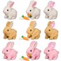 Cute Electric Rabbit Plush Toy Walks, Wiggles Ears Wags Tail, Pink-Light