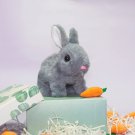 Electric Plush Rabbit Walks Nods, Soft Adorable Toy Cartoon, Grey