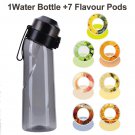Flavored Water Bottle 650ml Sports Air Up 7 Flavour Fruit Pods for Camping Fitness, Black