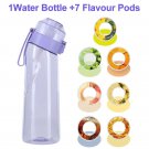 Flavored Water Bottle 650ml Sports Air Up 7 Flavour Fruit Pods for Camping Fitness, Purple