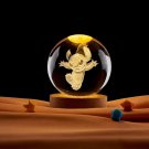 Pokemon Crystal Glass Ball 3D Night Figure 6CM Natural Light USB Plug Gift, Blue
