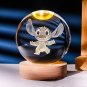 Pokemon Crystal Glass Ball 3D Night Figure 6CM Natural Light USB Plug Gift, Orange