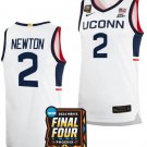 Tristen Newton Jersey #2 UConn Huskies 2024 NCAA March Madness Final Four White