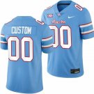 Men Custom Houston Cougars Oilers Jersey Name and Number NCAA Football Blue