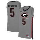 Men's Anthony Edwards Jersey #5 NCAA Georgia Bulldogs Basketball Stitched Gray