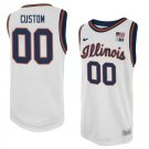 Men's Custom Jersey Illinois Fighting Illini NCAA Basketball All Stitched White