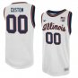 Men's Custom Jersey Illinois Fighting Illini NCAA Basketball All Stitched White