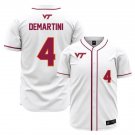 Men's Virginia Tech NCAA Baseball #4 Carson DeMartini Baseball Jersey White