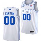 Men's Custom Jersey BYU Cougars NCAA 2023-2024 College Basketball White Jersey