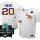College World Series Paul Skenes Jersey LSU Tigers NCAA Baseball White #20