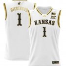 Hunter Dickinson Jersey #1 Kansas Jayhawks 2024 Basketball White Gold