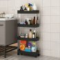 Rolling Storage Cart Movable Shelf for Home Use, Three Layers Narrow