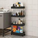 Rolling Storage Cart Movable Shelf for Home Use, Three Layers Wide