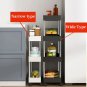 Rolling Storage Cart Movable Shelf for Home Use, Four Layers Narrow
