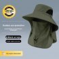 Outdoor UV Hat &acirc;�� Unisex Breathable Waterproof With Neck Cover, Black
