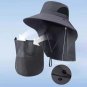 Outdoor UV Hat &acirc;�� Unisex Breathable Waterproof With Neck Cover, Black