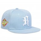 Gothic Letter R Embroidery Hip-hop Hats Outdoor Adjustable Casual Baseball Cap, Light Blue