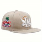 Fashion Unisex LA Embroidery Baseball Caps Los Angeles Snapback Hat Adjustable, Khaki