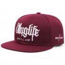 Fashion Fastball Thuglife Embroidery Hiphop Baseball Cap Hat Outdoor, Wine red