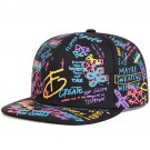 Unisex Black and White Letter Graffiti Printing Hip-hop Hat Baseball Cap, Black Blue