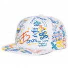 Unisex Black and White Letter Graffiti Printing Hip-hop Hat Baseball Cap, White Blue