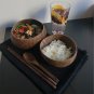 Natural Coconut Bowl Dinner Set Handmade Wood Spoon Fruit Salad Mixing Rice, 4 bowl 4 spoon