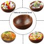 Natural Coconut Bowl Dinner Set Handmade Wood Spoon Fruit Salad Mixing Rice, 6 bowl
