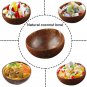 Natural Coconut Bowl Dinner Set Handmade Wood Spoon Fruit Salad Mixing Rice, 6 bowl 6 spoon