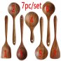 Wooden Spoons Set 7 PCS Cooking Utensil Nonstick Heat Resistant