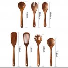 Wooden Spoons Set 7 PCS Cooking Utensil Nonstick Heat Resistant Kitchen