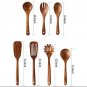 Wooden Spoons Set 7 PCS Cooking Utensil Nonstick Heat Resistant Kitchen