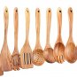 Wooden Spoons Set 9 PCS Cooking Utensil Nonstick Heat Resistant Kitchen
