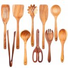 Wooden Spoons Set 10 PCS Cooking Utensil Nonstick Heat Resistant Kitchen