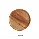 Wooden Round Serving Tray Retro Pizza, Salad, Fruit, Dessert, Bread, Size S