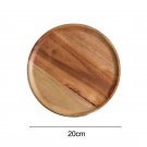 Wooden Round Serving Tray Retro Pizza, Salad, Fruit, Dessert, Bread, Size M