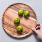 3 PCS Wooden Round Serving Tray Retro Pizza, Salad, Fruit, Dessert, Bread