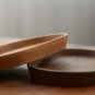 1Pc Solid Wood Round Plate Japanese Style Snack Dessert Tray, DarkColor