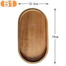 2PCS Solid Wood Plate Oval Japanese Style Snack & Dessert Tray