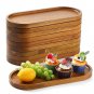 2PCS Solid Wood Plate Oval Japanese Style Snack & Dessert Tray