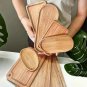 2PCS Solid Wood Plate Oval Japanese Style Snack & Dessert Tray