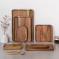 Natural Acacia Wood Tray Coffee Snacks Dessert & Tea Serving Plate, Size L