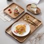Natural Acacia Wood Tray Coffee Snacks Dessert & Tea Serving Plate, Size L